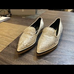 Nicholas Kirkwood Silver + white Platform flats